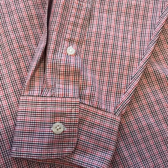 J. Crew multi color small check button shirt, Lg - Picture 3 of 5